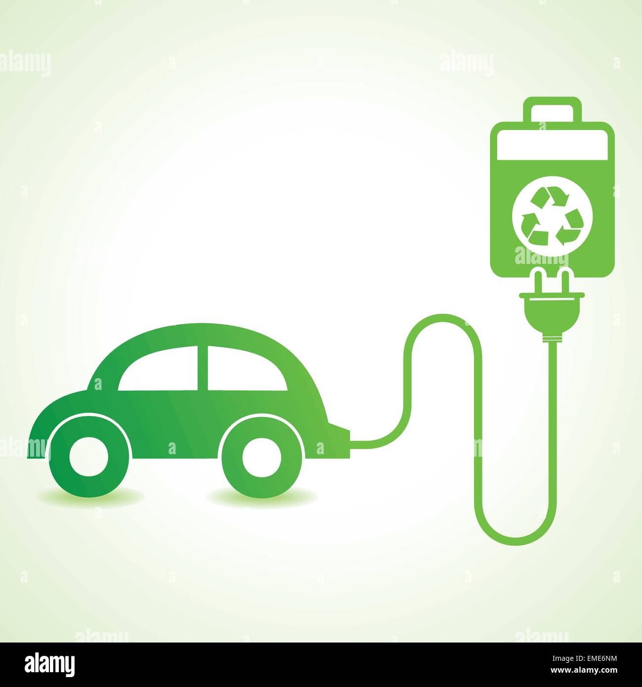 Electric car charged by a eco cell concept Stock Vector