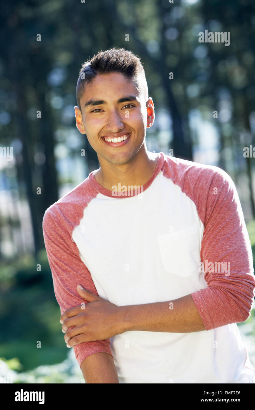 Portrait Of Young Man In Countryside Stock Photo