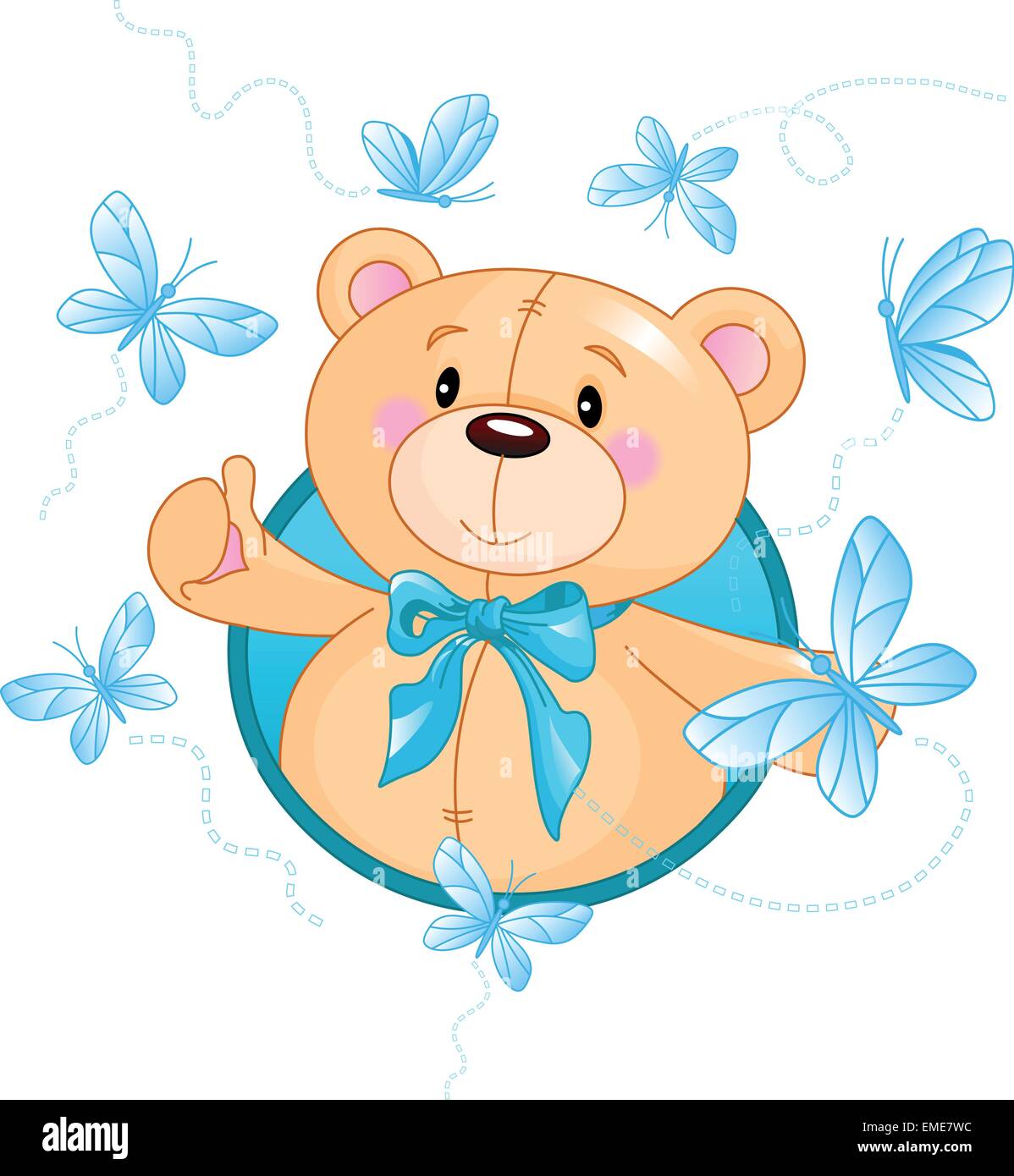 Cartoon cute waving teddy bear hi-res stock photography and images - Alamy