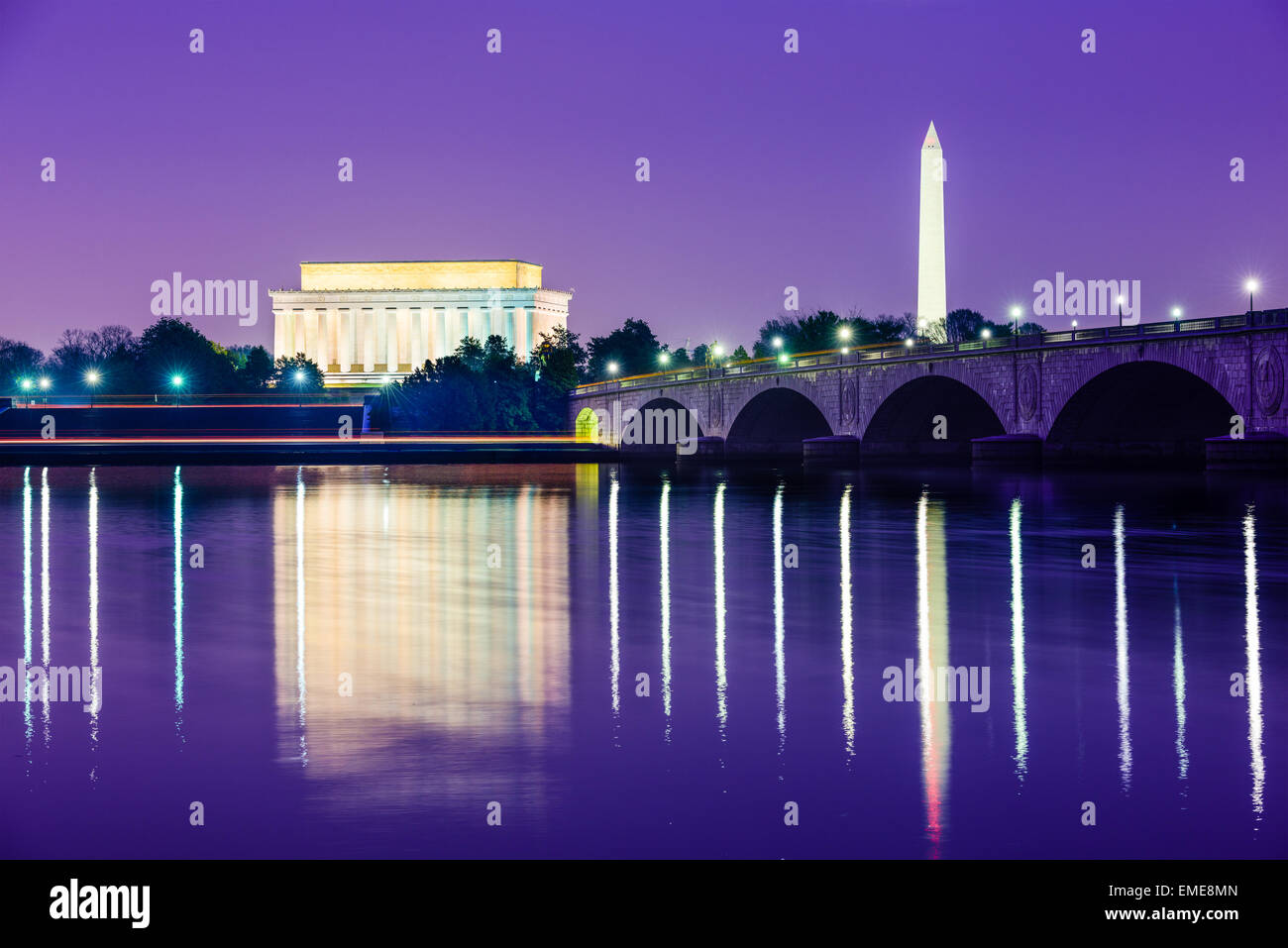 Washington, D.C. from across the Potomac River. Stock Photo