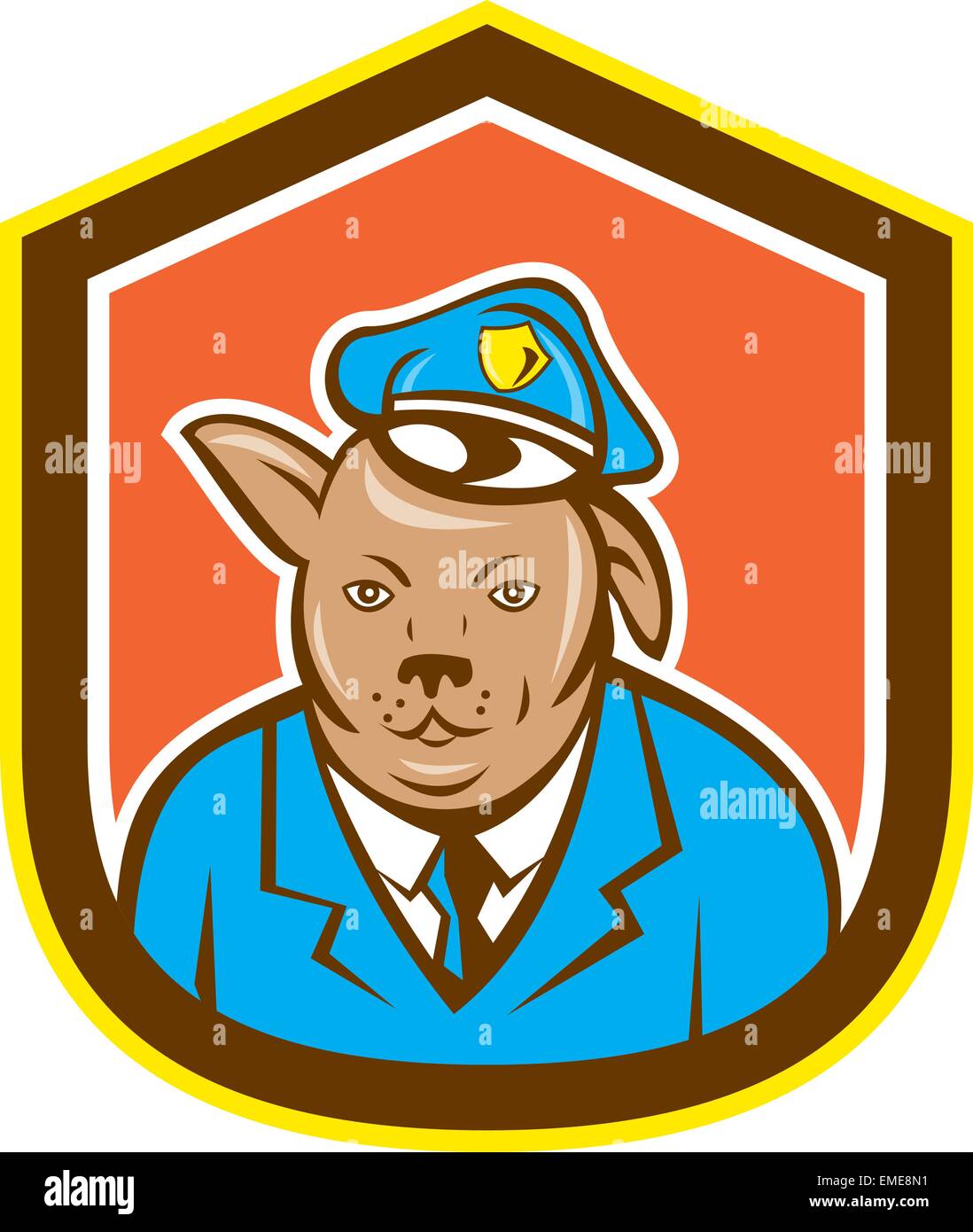 Police Dog Canine Shield Cartoon Stock Vector Image & Art Alamy