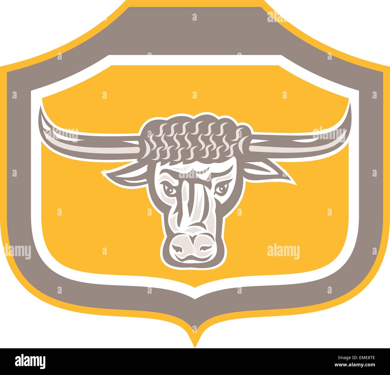 Bull Head Snorting Shield Retro Stock Vector Image & Art Alamy