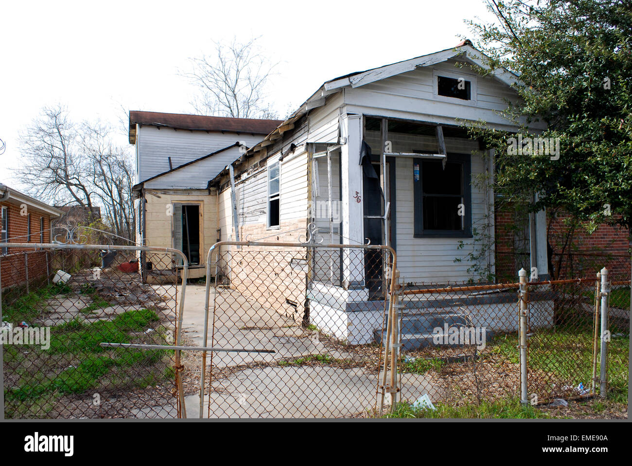 House in the Lower Ninth Ward of New Orleans 5 years after Hurricane Katrina. Stock Photo