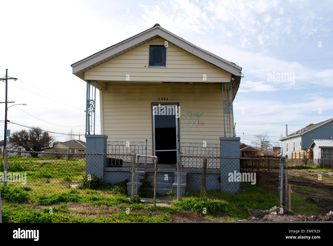 House in the Lower Ninth Ward of New Orleans 5 years after Hurricane Katrina. Stock Photo