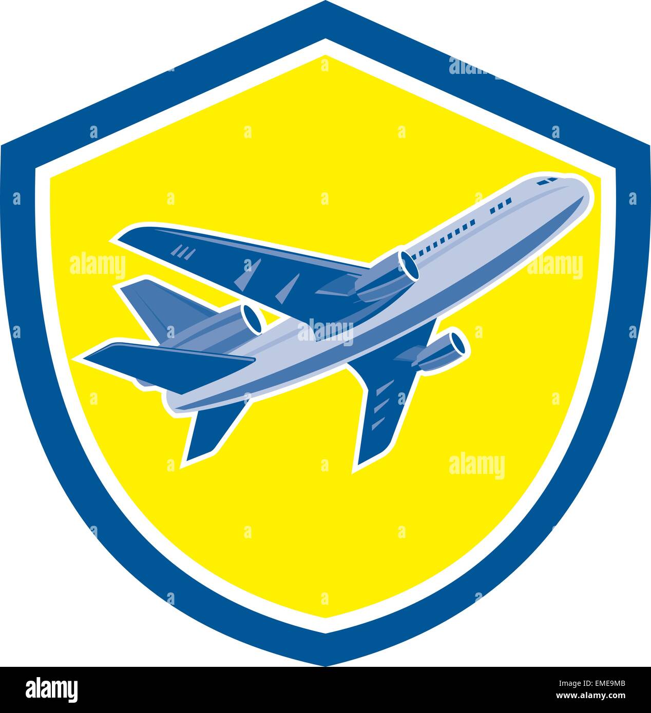 Commercial Airplane Jet Plane Airline Retro Stock Vector