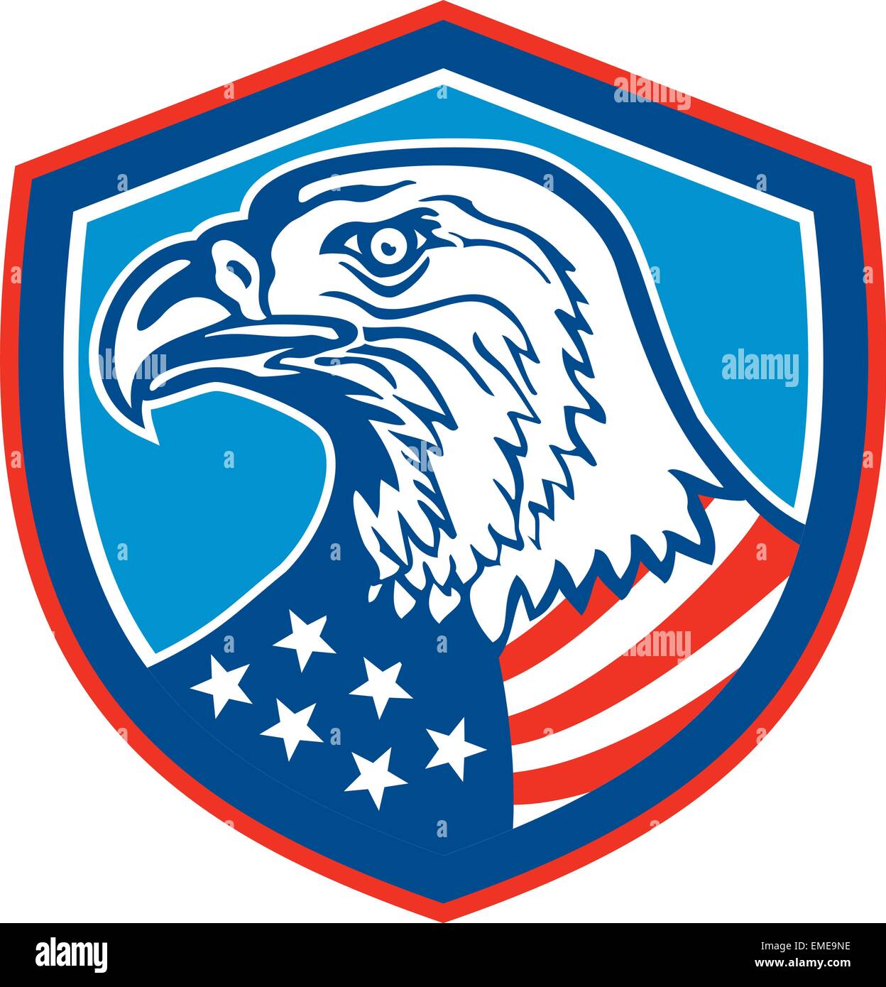 American Bald Eagle Head Shield Retro Stock Vector Image & Art - Alamy