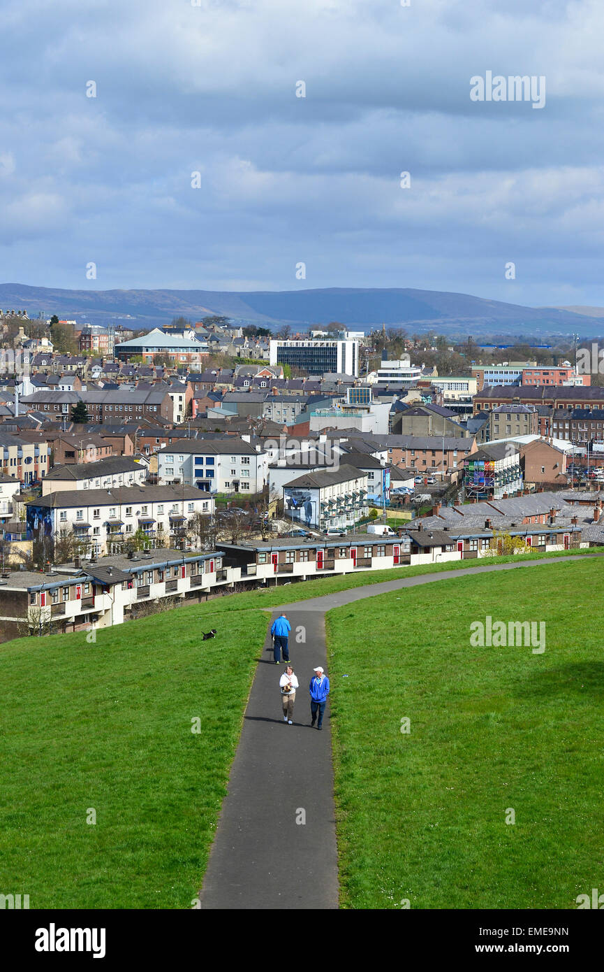 View of the Bogside, Londonderry (Derry), Northern Ireland from the Derry Walls. Stock Photo