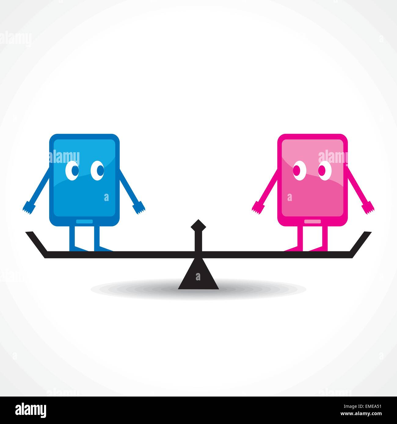 Comparison of two tablet stock vector Stock Vector