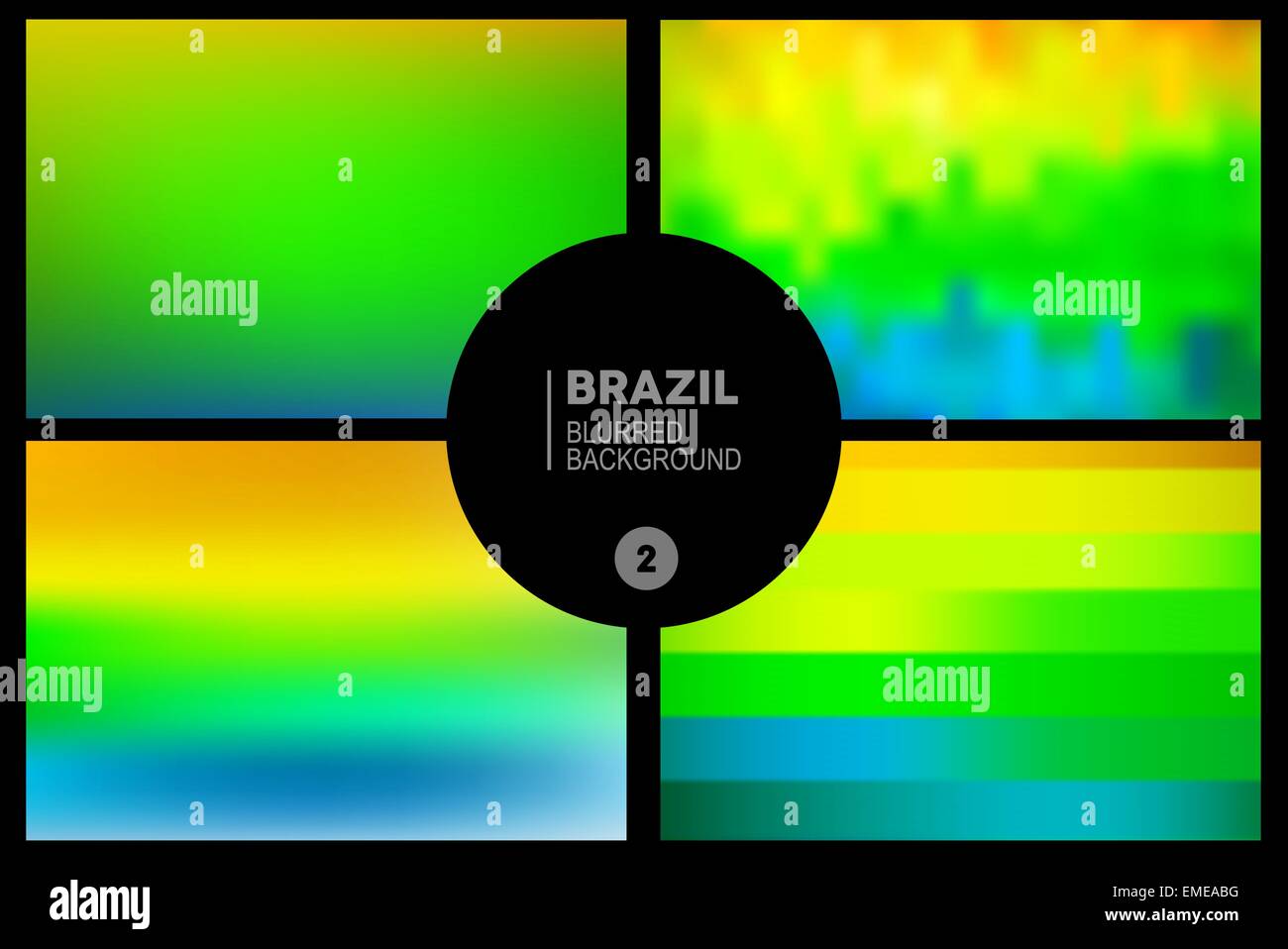 Brazil blurred backgrounds set Stock Vector
