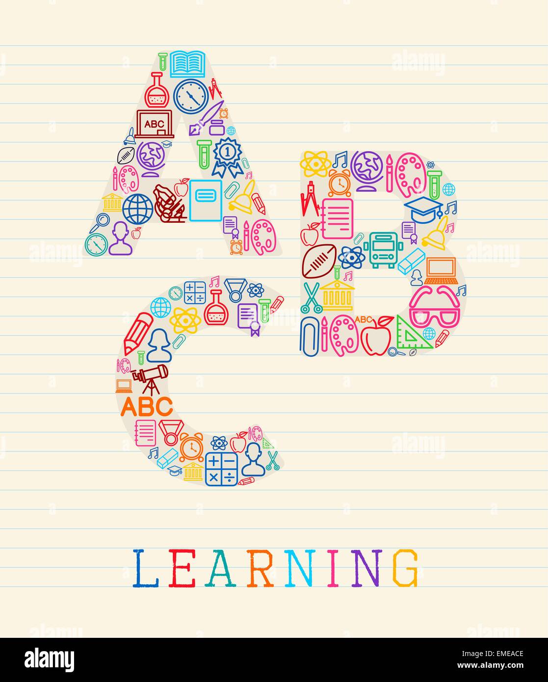 Learning concept illustration Stock Vector