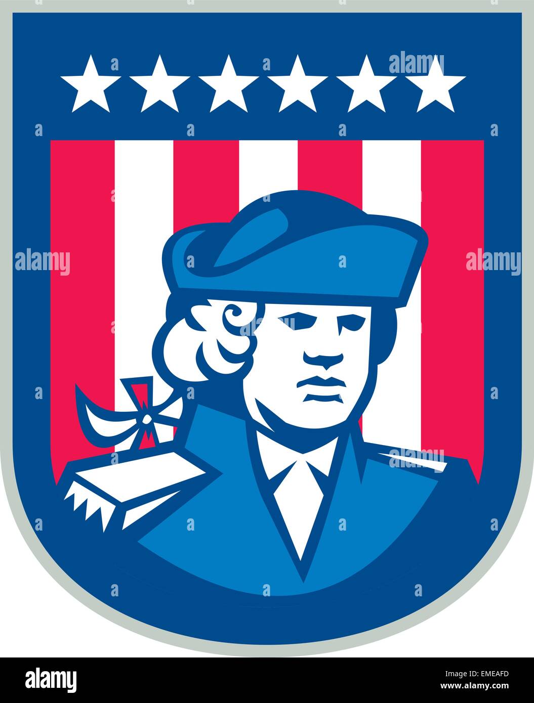 American Patriot Head Bust Shield Retro Stock Vector Image & Art Alamy