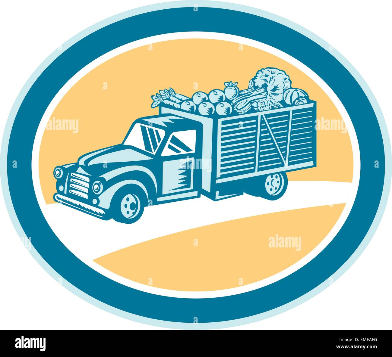 Vintage Pickup Truck Delivery Harvest Retro Stock Vector Image & Art ...