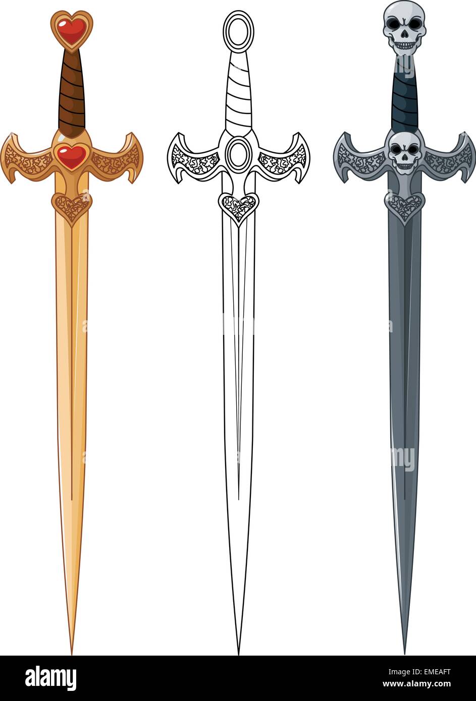 Three Swords Stock Vector