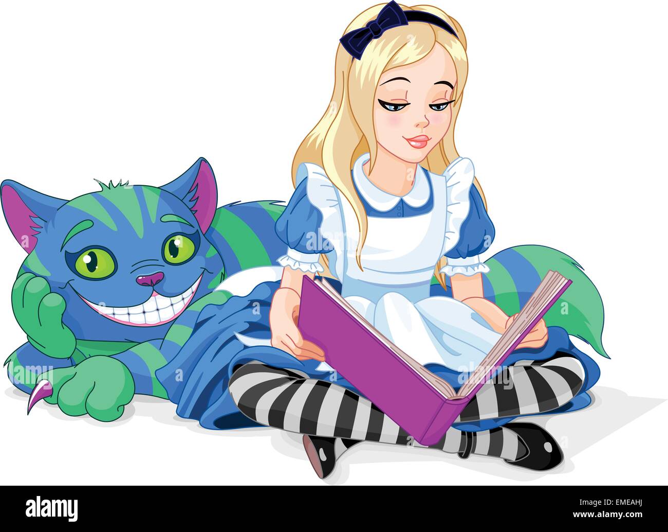 Alice and Cheshire Cat Stock Vector