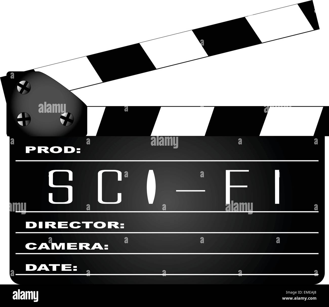 Science Fiction Clapperboard Stock Vector