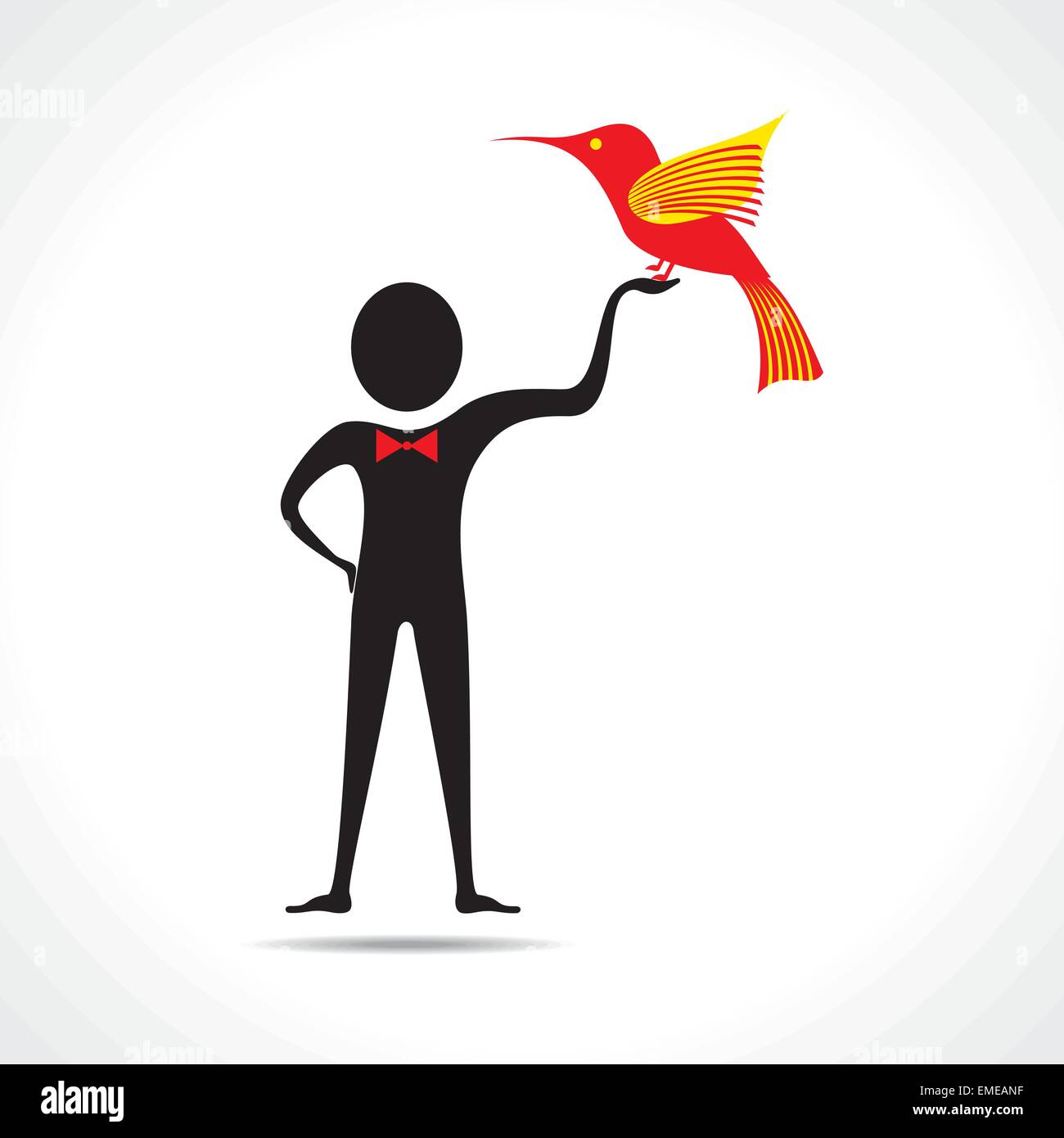 Man holding a bird icon vector Stock Vector