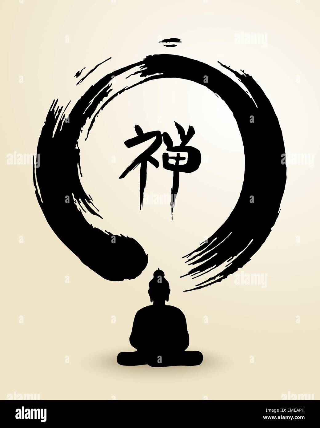 Zen circle and Buddha illustration Stock Vector Image & Art Alamy