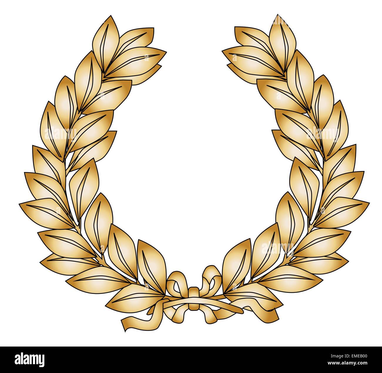 Gold crown of leaves laurel Stock Vector Images - Alamy