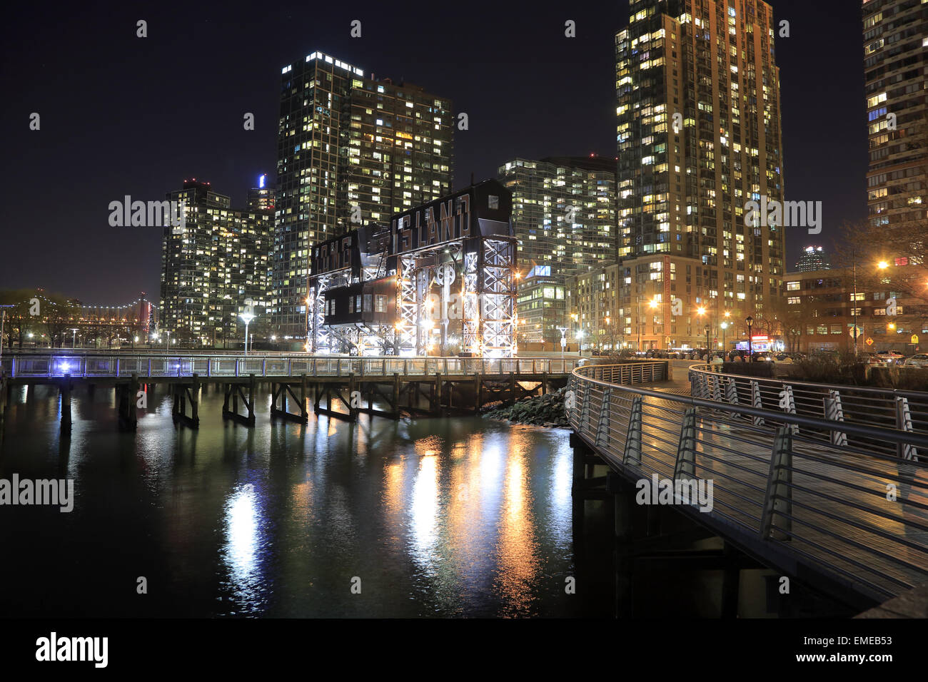 night view of Long Island City from Gantry Plaza State Park, Queens