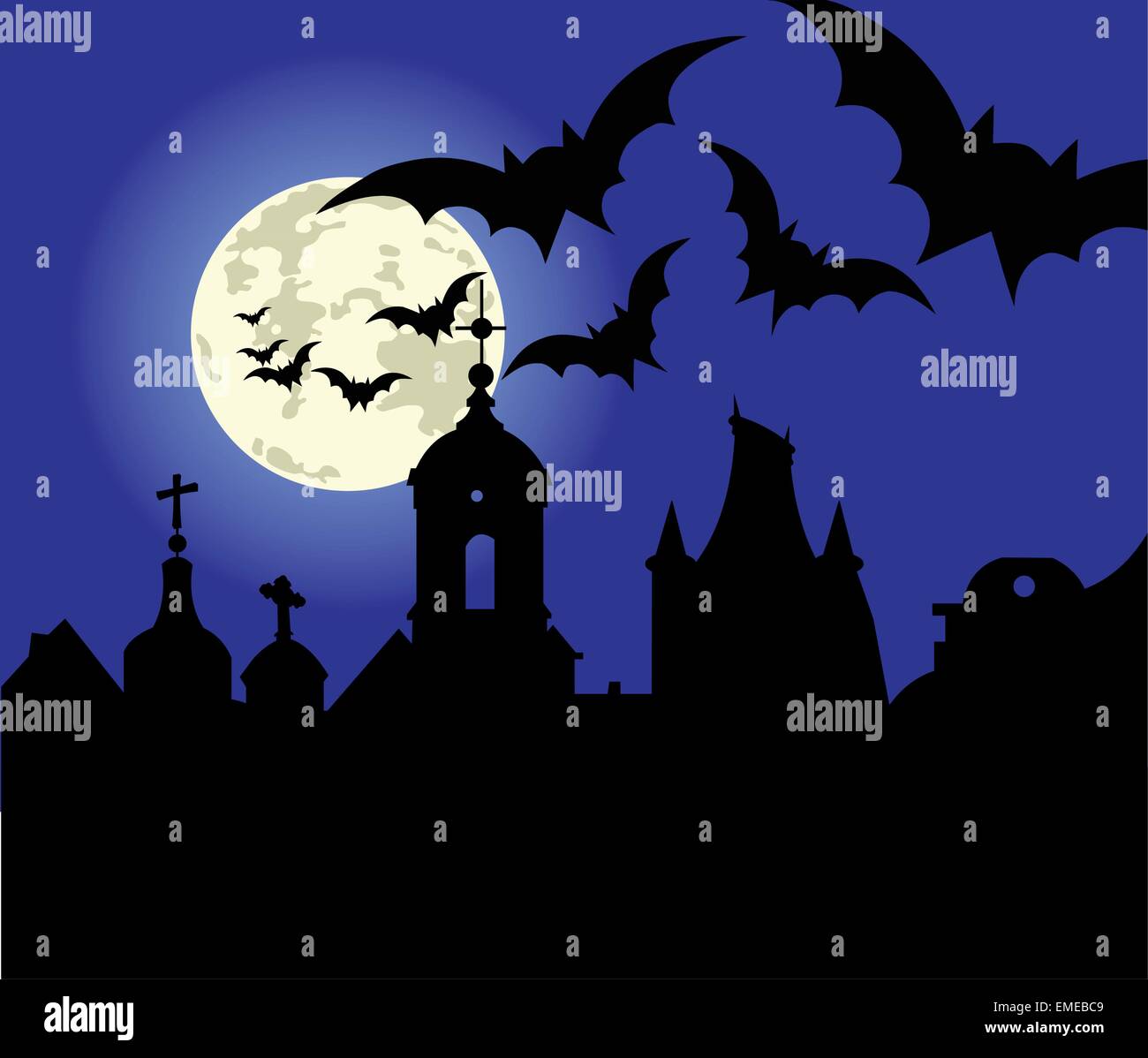 Halloween night in the town Stock Vector Image & Art Alamy