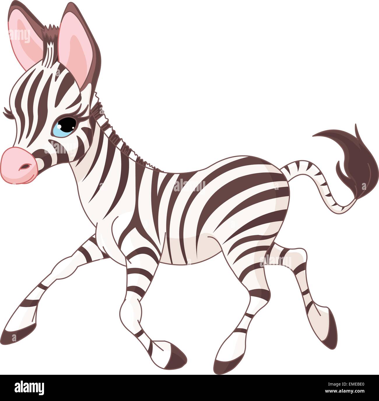RFEMEBE0–Cute. running baby Zebra. 