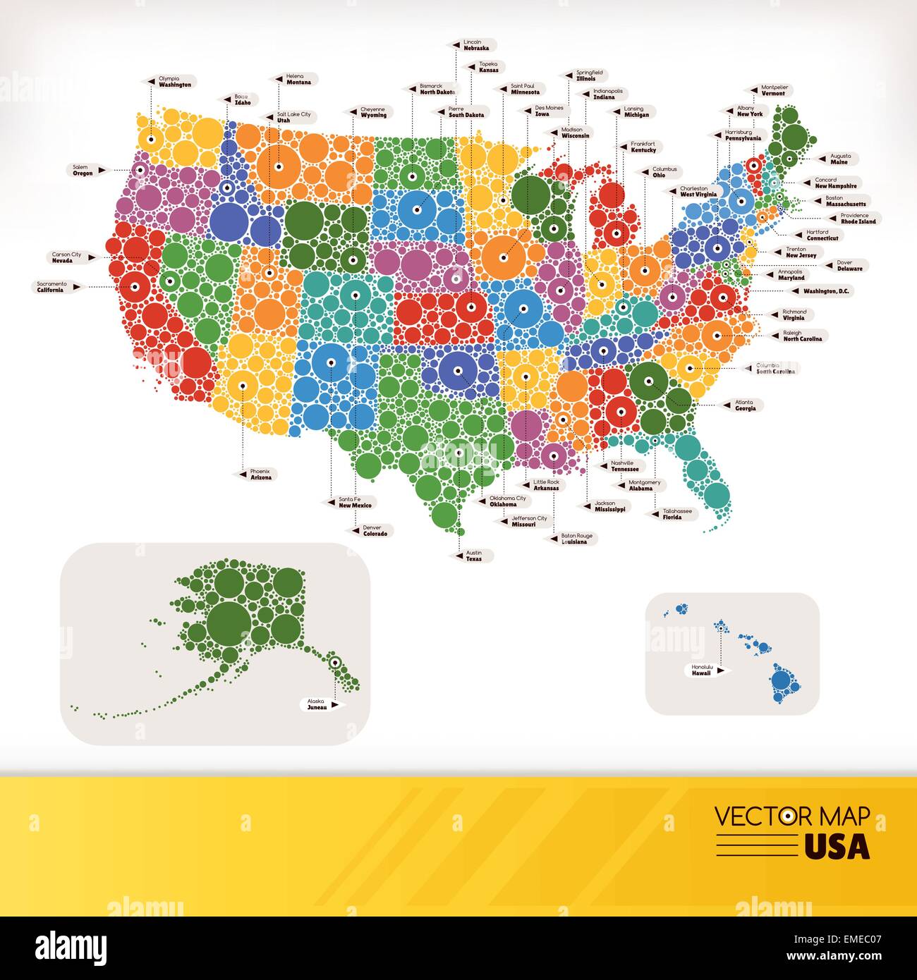 Map of USA Stock Vector