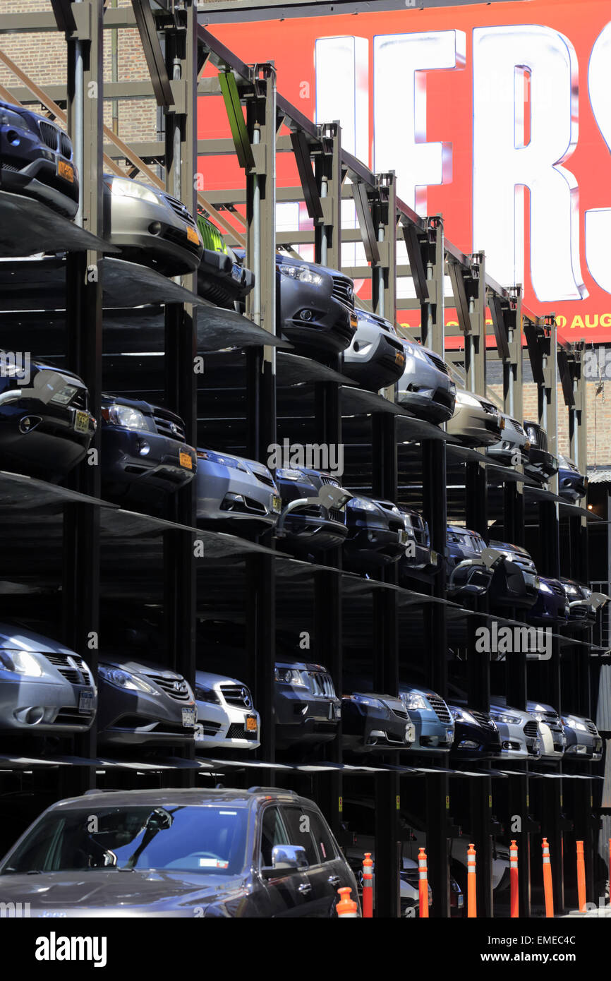 A car parking lot in midtown Manhattan, New York City, New York, USA