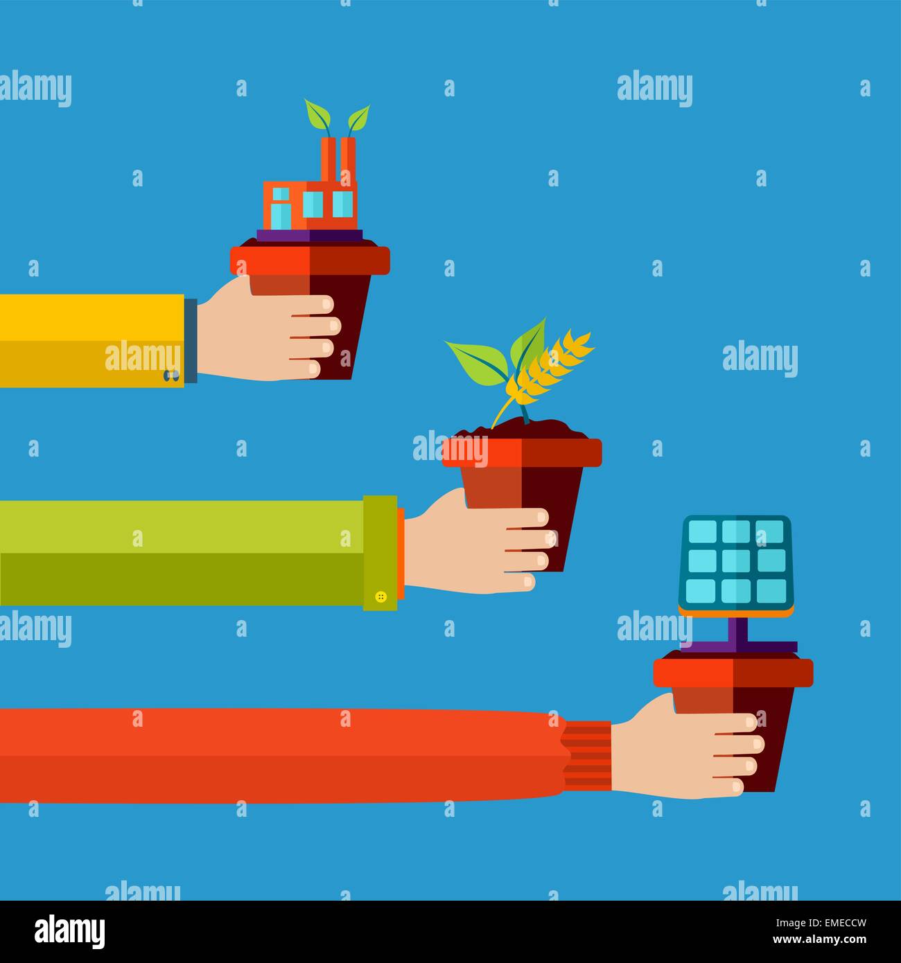 Eco friendly concept flat design background Stock Vector