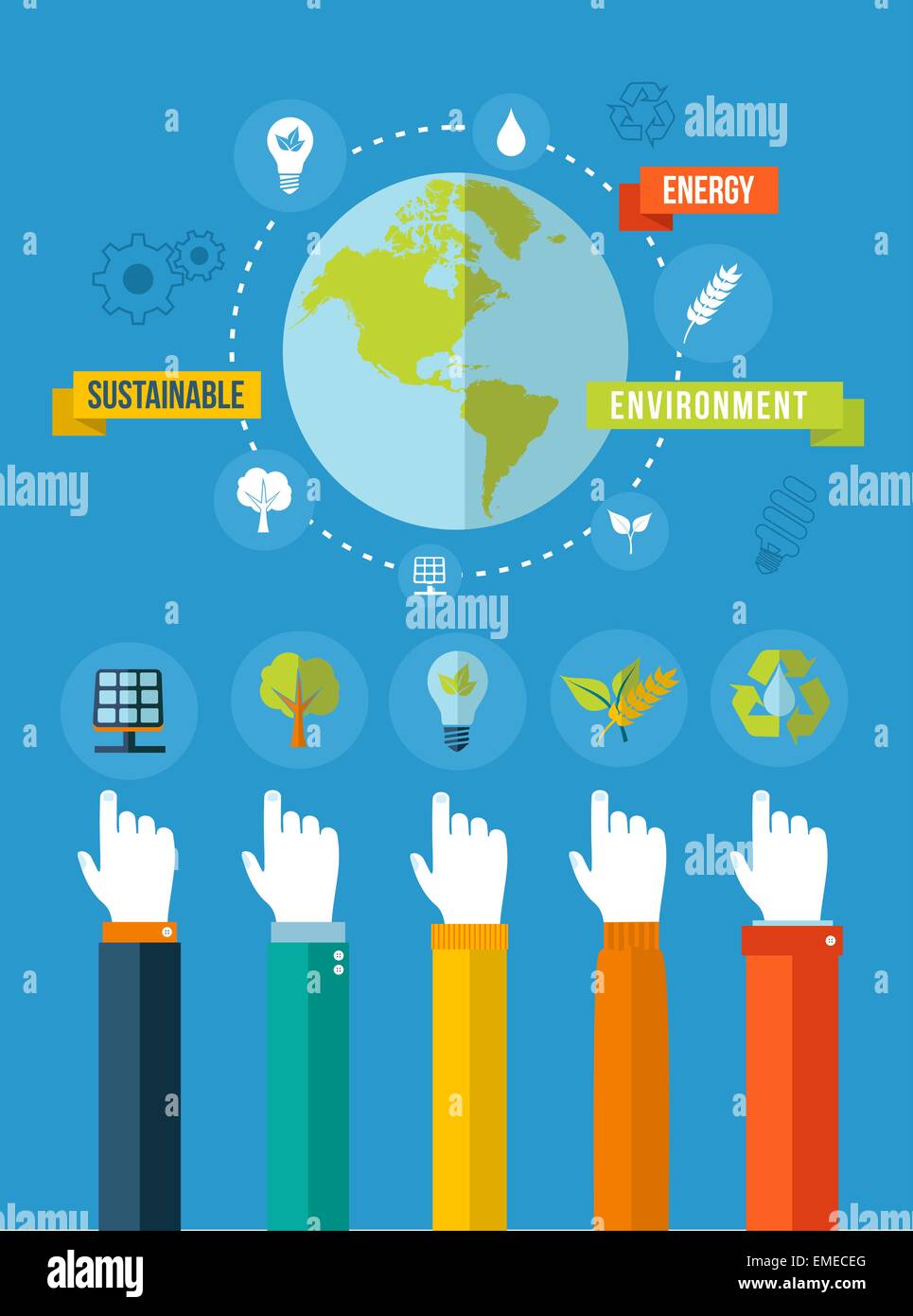 Green ecology concept flat illustration Stock Vector Image & Art - Alamy