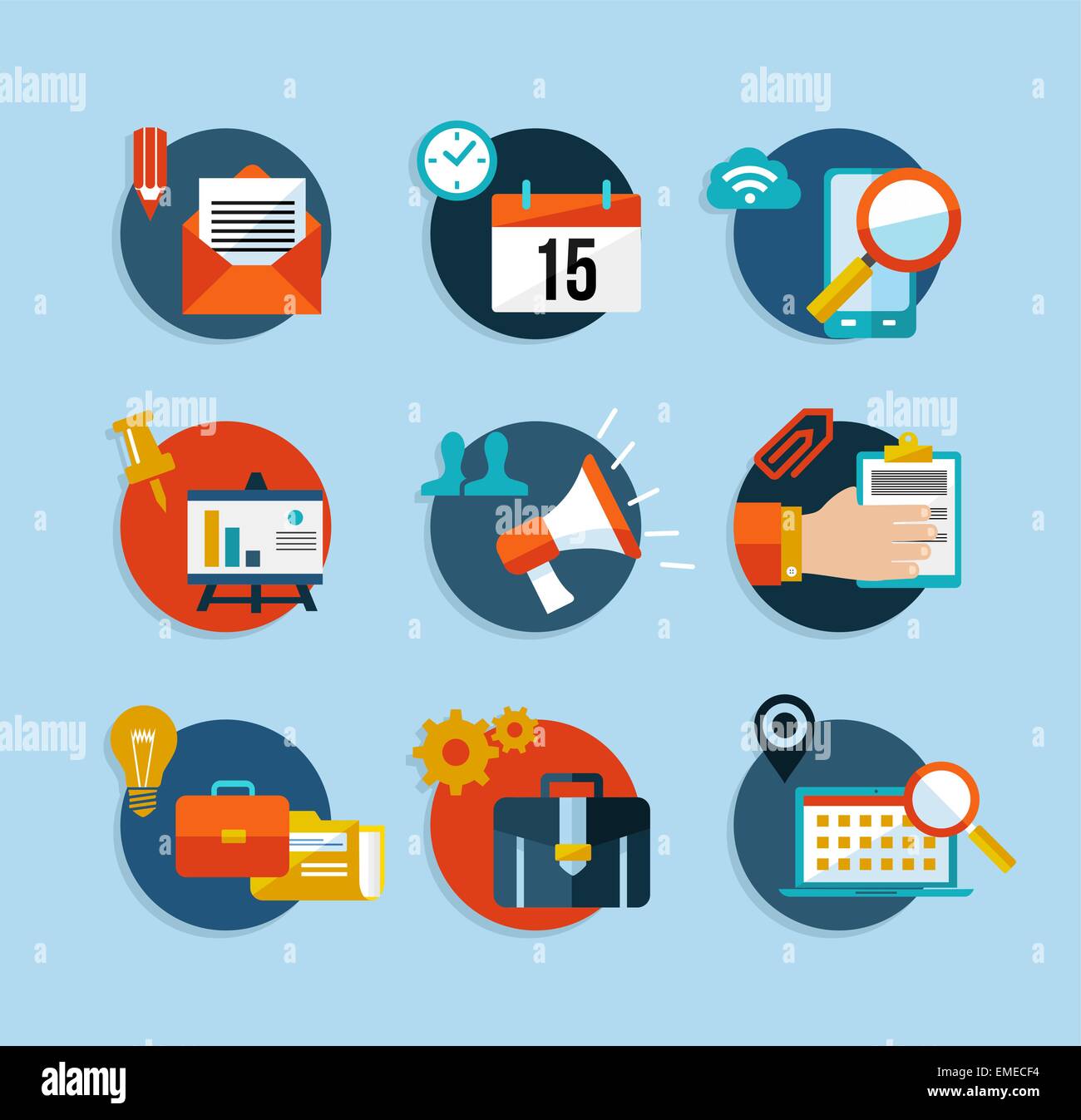 Social media network flat icons set Stock Vector Image & Art - Alamy