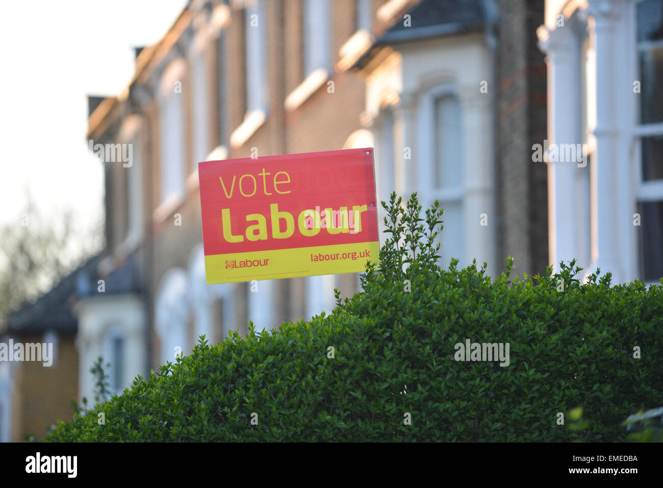 Stroud Green, London, UK. 20th April 2015. General Election banners and posters in the Stroud Green area. Lynne Featherstone (LibDems) is fighting to retain the seat. Credit:  Matthew Chattle/Alamy Live News Stock Photo