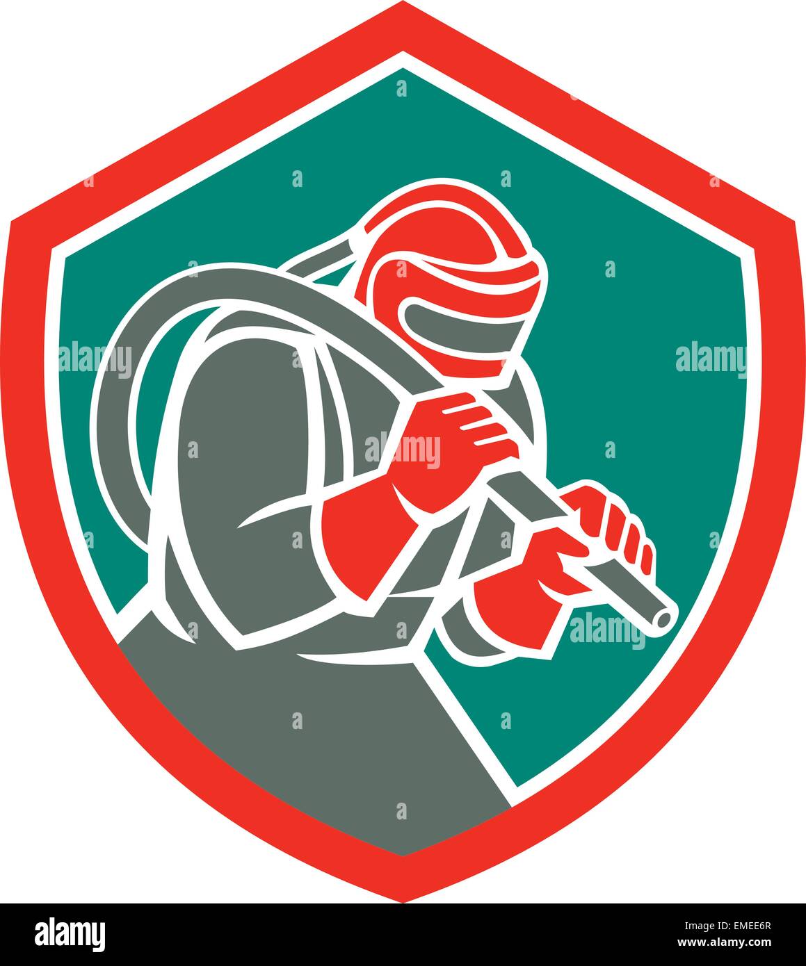 Sandblaster Sandblasting Hose Shield Retro Stock Vector Image & Art Alamy