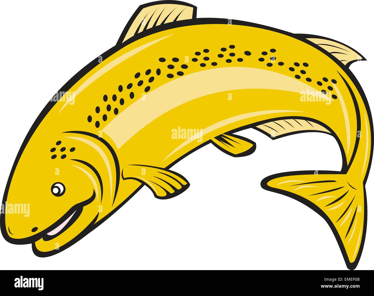 Trout Rainbow Fish Jumping Cartoon Stock Vector Image & Art Alamy
