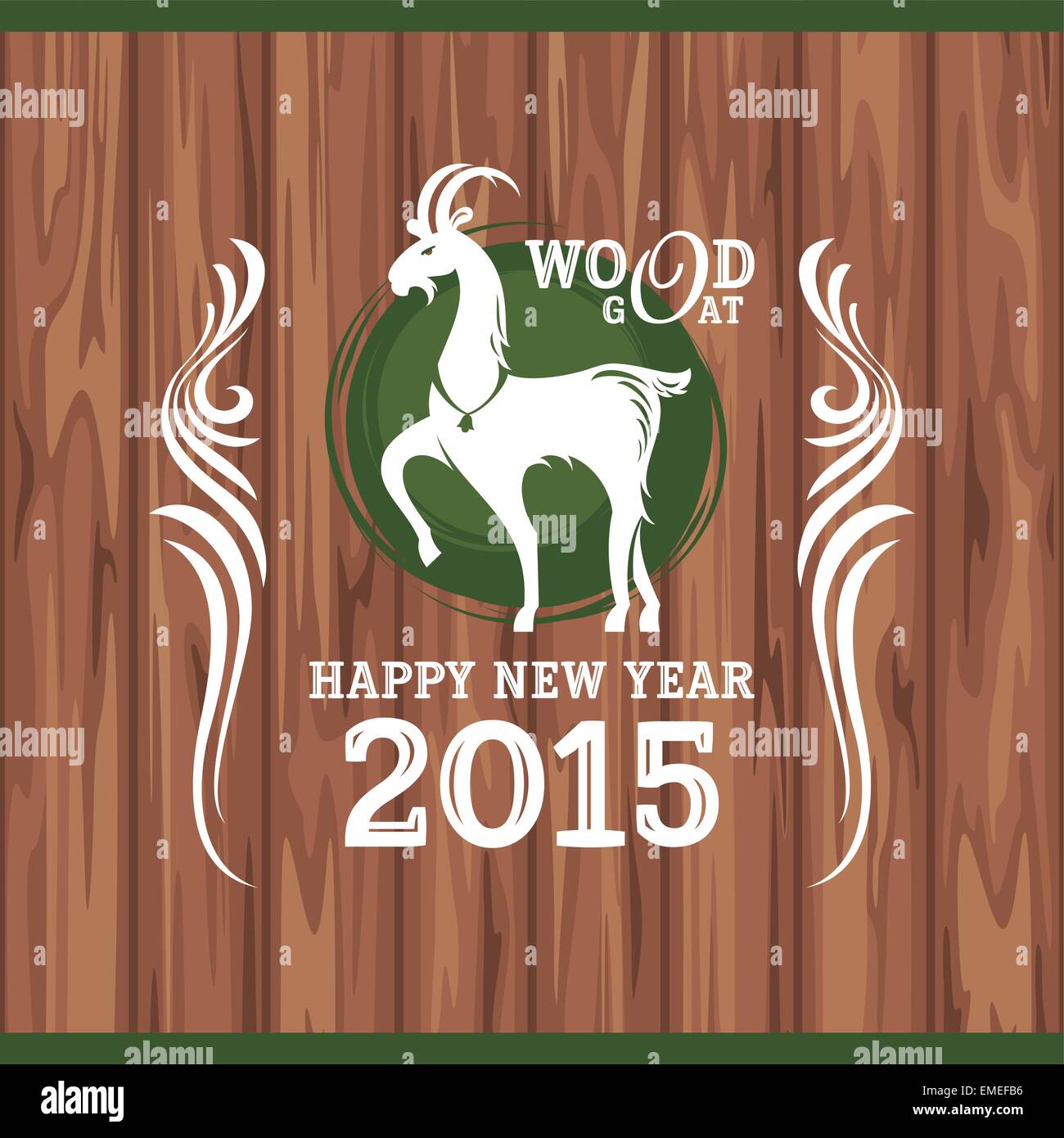 New year greeting card with goat Stock Vector Image & Art - Alamy