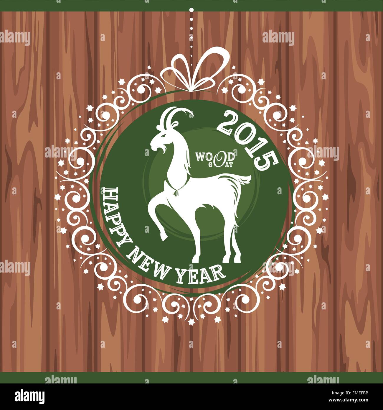 New year greeting card with goat Stock Vector Image & Art - Alamy