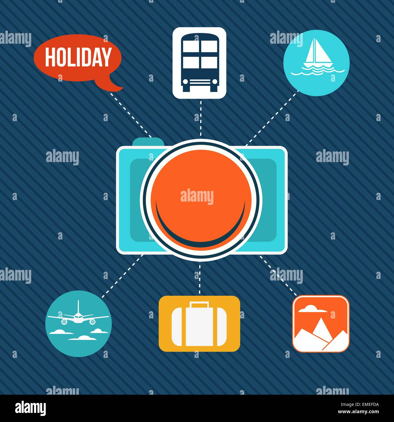 Travel photo flat design hi-res stock photography and images - Alamy