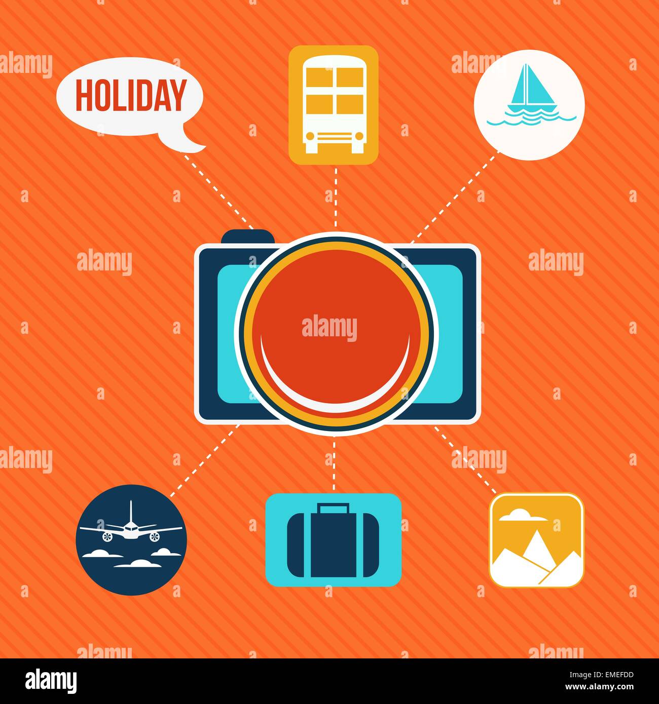 Set of flat design concept icons for holiday and travel Stock Vector ...