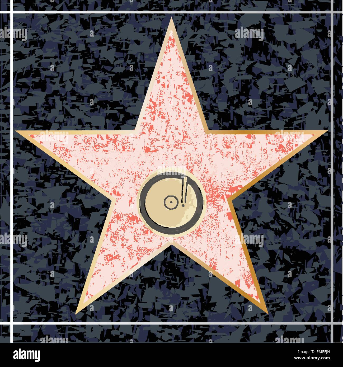 Hollywood Music Walk of Fame Stock Vector