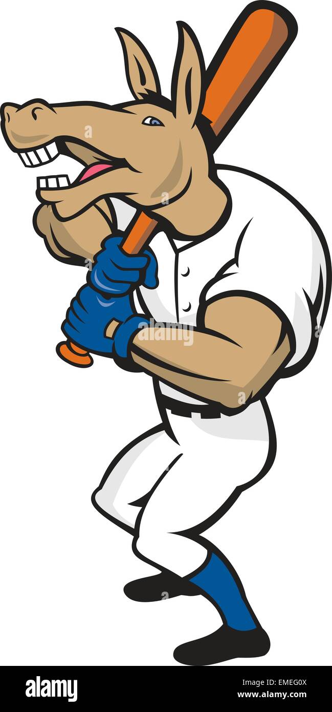 Donkey Baseball Player Batting Cartoon Stock Vector Image & Art Alamy