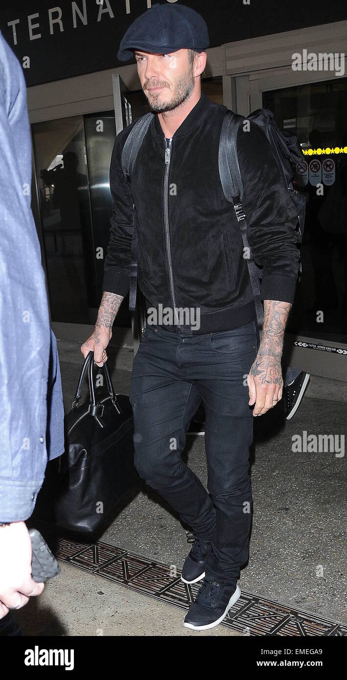 David Beckham keeps it low-key in a leather jacket and baseball cap as he  jets off from Los Angeles - Irish Mirror Online