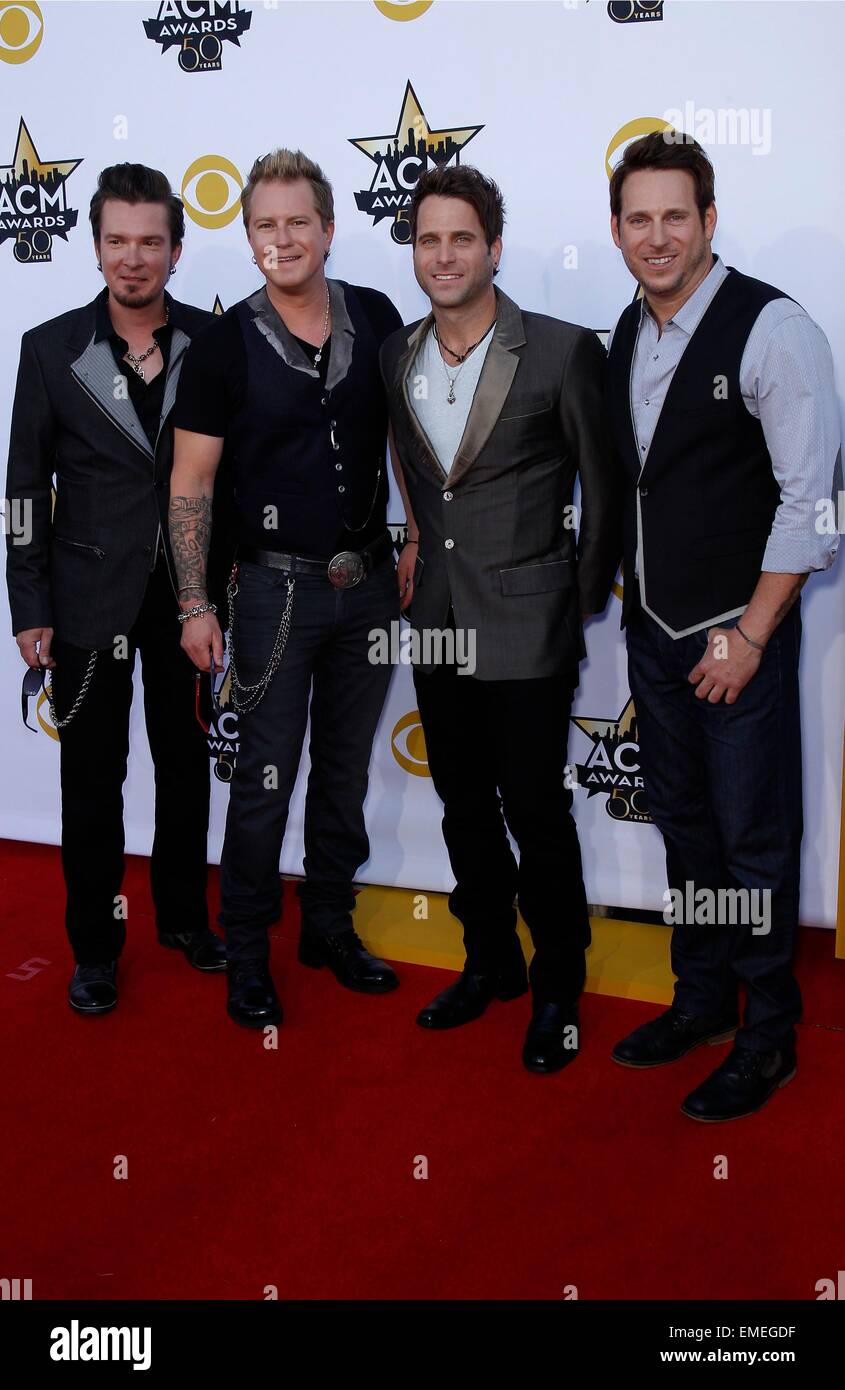 Arlington, TX, USA. 19th Apr, 2015. Parmalee at arrivals for 50th Academy of Country Music (ACM) Awards 2015 - Part 3, Arlington Convention Center, Arlington, TX April 19, 2015. © MORA/Everett Collection/Alamy Live News Stock Photo