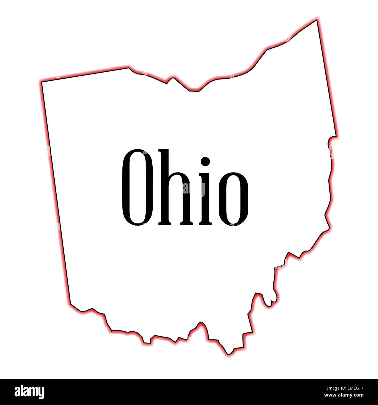 Ohio map cut out stock images pictures alamy
