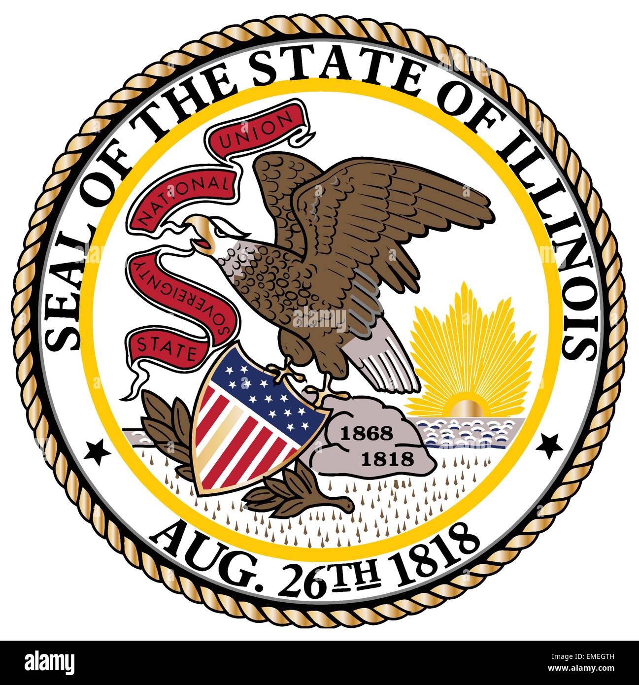 Illinois State Seal Stock Vector Image & Art - Alamy