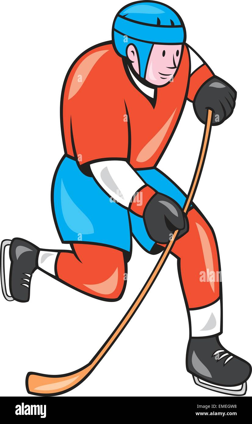 Ice Hockey Goalie, sport player cartoon action - Stock