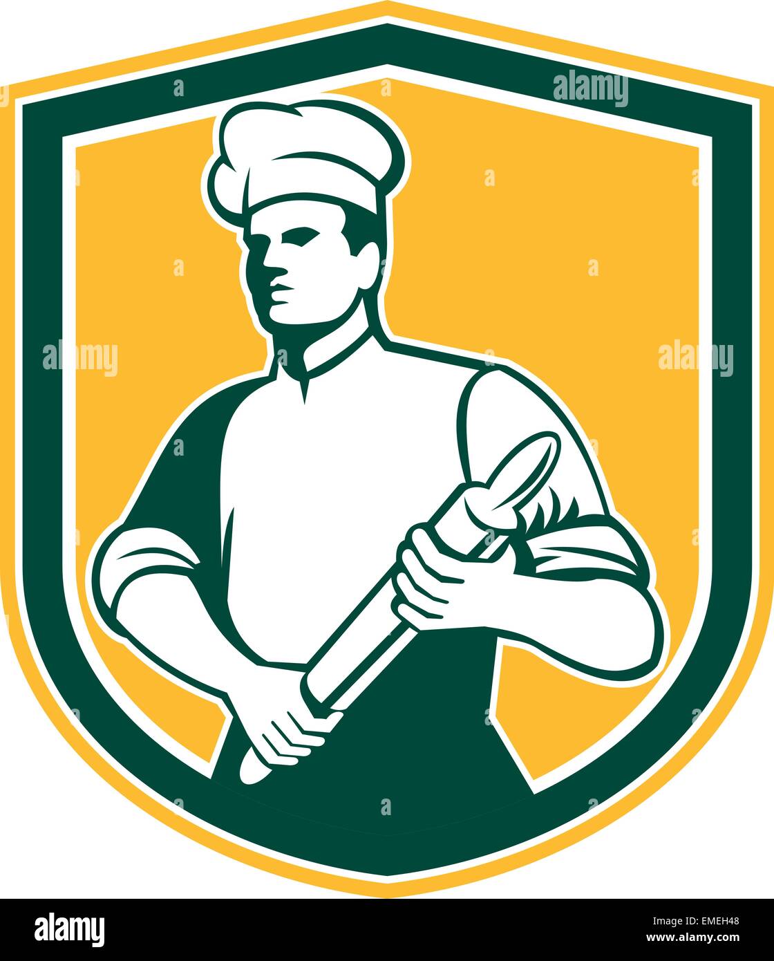 Chef Shield Shield pin Stock Vector Images - Alamy