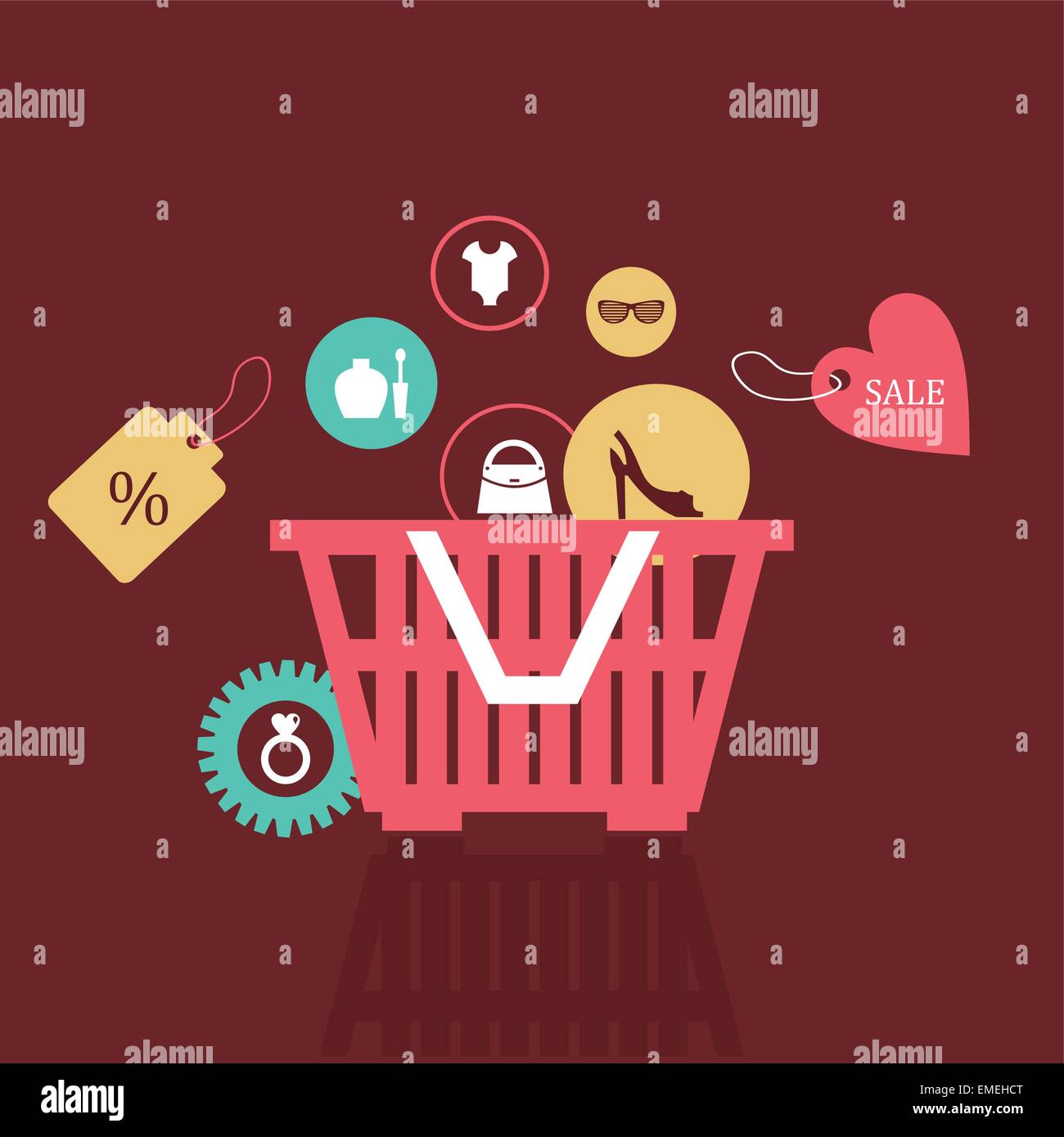 basket of goods. Stock Vector