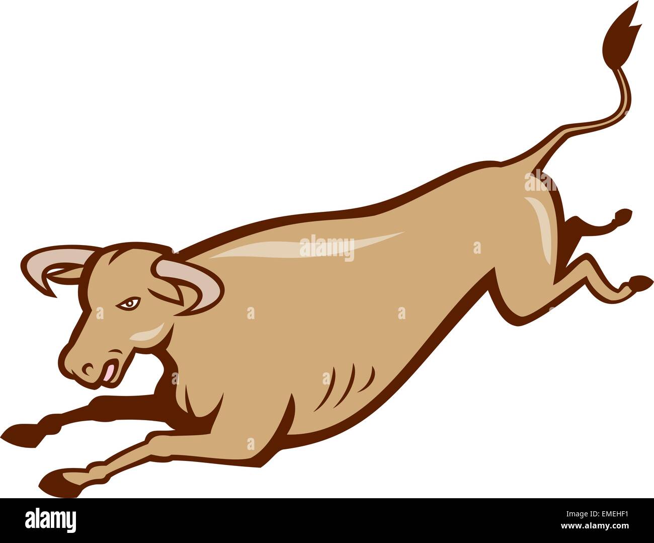 Bull Cow Jumping Cartoon Stock Vector Image & Art - Alamy