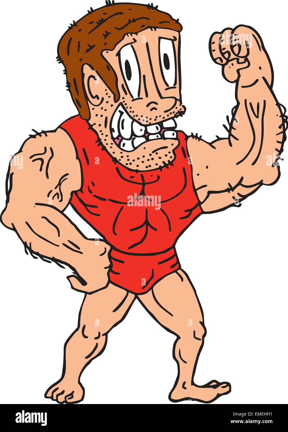 Bodybuilder Flexing Muscles Cartoon Stock Vector Image & Art - Alamy