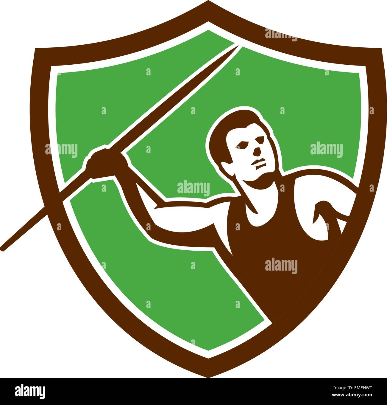 Javelin Throw Track and Field Athlete Shield Stock Vector Image & Art ...
