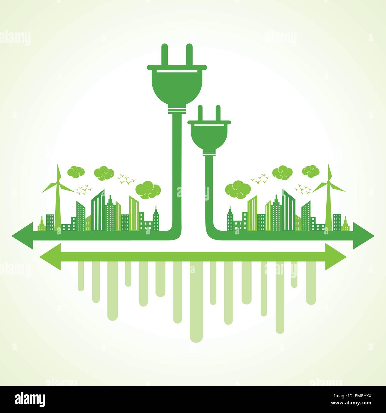 Ecology concept with electric plug - vector illustration Stock Vector ...